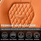 Coverado Automotive Seat Covers, Car Seat Covers Full Set, Orange Car Seat Cover, Driver Seat Covers, Luxury Car Seat Cushion,Leather Seat Cover Seat Protector Fit for Most Cars