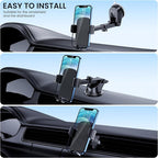 Car Phone Holder [Military-Grade Suction] Phone Stand for Car [Super Stable] Automobile Car Mount for iPhone Universal Accessories Air Vent Dashboard Windshield Mount Fit Vehicle Accessories