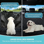 Dog Car Seat Cover for Back Seat | Mesh Window & Safety Belt | 100% Waterproof Dog Hammock for Safe Travel with Side Door Protectors | Non-Slip, Scratchproof Pet Rear Seat Cover for Car, SUV,Truck