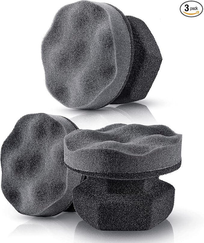 3 Pack Large Tire Shine Applicator Pad Tire Dressing Sponge Applicator Pads Tires Sponge Applicators Foam Gel Wet Applicators Car Detailing Reusable Cleaning Supplies for Applying Tires Shine