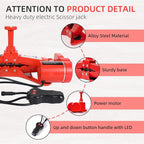 Premium 10 in 1 Electric Scissor Jack Enhanced Safety 3 Ton Car Jack Kit Automatic 12V Tire Repair Kit for Sedans SUV Tire Replacement