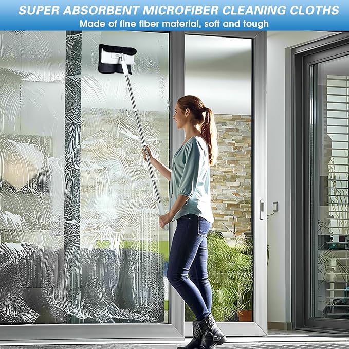 Disposable Dust Mop with 3 Shiny Cleaning Wipe Cloths, 360°Spin No Wash Mop, 4Ft Extension Pole Snap Grip Mini Mop -Automatic Cloth Changing, Small Disposable Dust Mop Set for Tile, Floor and Wall