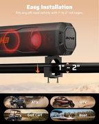 26 Inch 6 Speaker UTV Sound Bar, Bluetooth Golf Cart Speakers [Color Changing RGB & Strobe Light] IP66 Waterproof ATV Speaker System, SXS SoundBar Compatible with Polaris RZR CFmoto Can-Am
