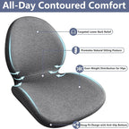 Car Seat Cushion with Lumbar Support Pillow - Memory Foam Driver Seat Cushion for Back & Sciatica Pain Relief, Washable Cover, Non-Slip Bottom for Long Driving, Office Chair & Truck (Grey)