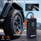 Portable Air Compressor, 48s Fast Inflation, Cordless with Dual Power Supply, 150 PSI Tire Pump with Digital Gauge, Long Runtime & Storage Case for Car, Truck, Bike, Ball