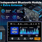 10.1" Wireless Single Din Car Radio Stereo with Apple Carplay Android Auto Touch Screen, Car Play Audio Receivers Headunit, Bluetooth 5.3, Backup Camera, 240W, 2 Subwoofers, Navigation, FM/AM, SWC