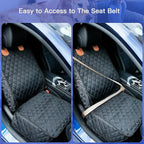 Front Seat Cover 2 Pack, Full Protection Dog Car Seat Cover with Side Flaps, Nonslip Scratchproof Captain Chair Seat Cover Fits for Cars, Trucks, SUVs, Jeep, Black