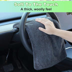 Microfiber Towels for Cars, 63" x 29.5" Car Drying Towel, Dark Gray Reusable Car Towel, Quick Drying Car Car Microfiber Cleaning Cloth for RVs, SUVs, Trucks