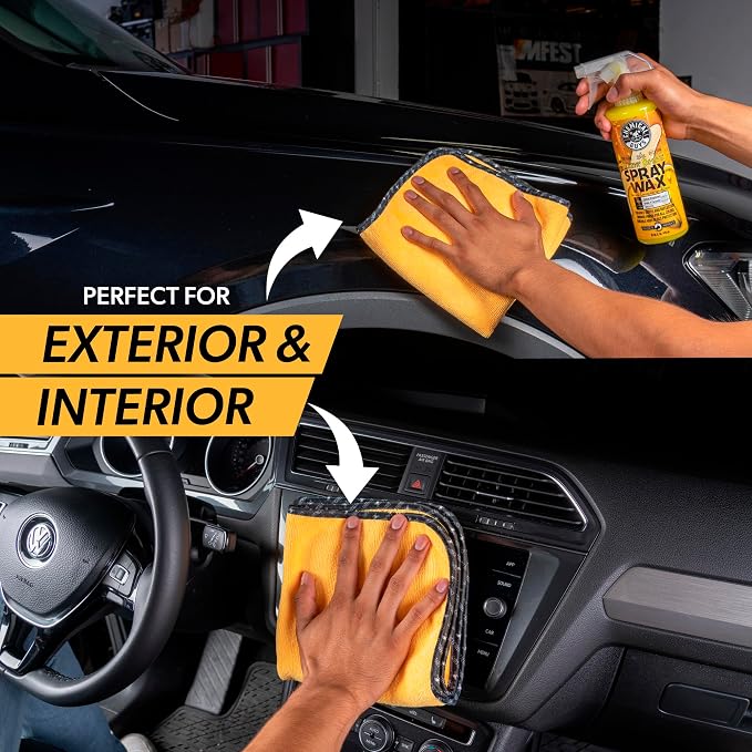 Professional Grade Premium Microfiber Towels for Cars, Gold, 16" x 16", Ultra-Soft and Scratch-Free Car Detailing Cloths for Trucks, Motorcycles, and More - 12 Pack