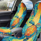2 Pack Car Seat Towel Covers, Sweat-Proof Microfiber Seat Protectors for Gym, Running, Beach & Workout, Breathable Quick-Dry, Machine Washable, Multicolor Sea Turtle Print, Universal Fit