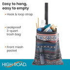 Hanging Car Trash Bag with Waterproof Leakproof Liner, Storage Pocket and Adjustable Strap to Hang in the Front or Back Seat - Southwest