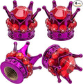 4PCS Crown Bling Tire Stem Valve Caps, Crystal Diamond Tire Air Cap Set Universal Copper Core Stem Covers for Cars, SUV, Trucks, Bikes, Motorcycles, Bicycles (Purple & Red)