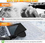 Car Windshield Snow Ice Cover, Laser Titanium Silver Windshield Snow Ice Cover with Magnetic Edges Used for Snow Protection, Rain and Sun, Fits for Most Cars, SUV(63"x47")