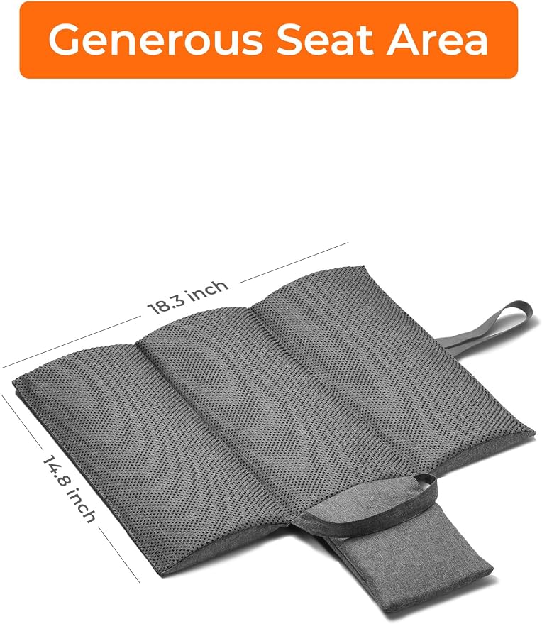 Heated Seat Cushion with Battery Pack, Foldable USB Heated Seat Cover Pads for Office Chair, Stadium, Camping