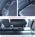 Car Seat Protector Leather Waterproof Child Safety Seat Protector Cover with Thick Pad and 2 Large Pockets Durable Kick Mat for All Auto Seat (Deep Gray)