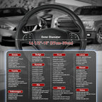 Black Car Steering Wheel Cover Medium Size 14.5-15 inch (37-39 cm), Breathable Microfiber Leather