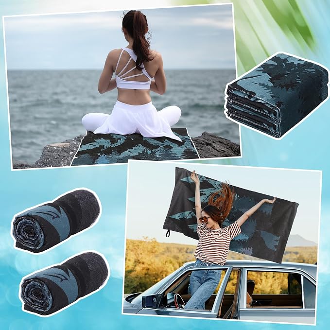Car Seat Towel Covers Christmas Car Accessories Gifts Athletic Running Towel Performance Microfiber Post Workout Sweat Washable Cover Non Slip for Seat Outdoor Sport(Bear Ridge)