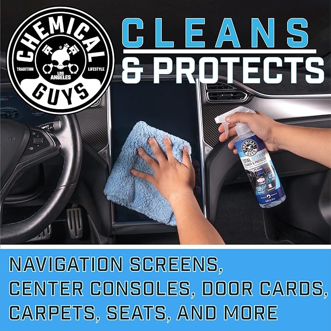 Total Interior Cleaner & Protectant – Interior Cleaner, Cleans & Protects Leather, Vinyl, Plastic, Rubber, Glass with a Streak-Free Finish — 16 Fl Oz (Pack of 2)