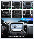 Car Stereo for Chevy Silverado GMC Sierra 2014-2018, Wireless CarPlay & Android Auto, 11.5 Inch QLED Touch Screen Radio Upgrade, GPS Navigation Head Unit, Bluetooth, Backup Camera