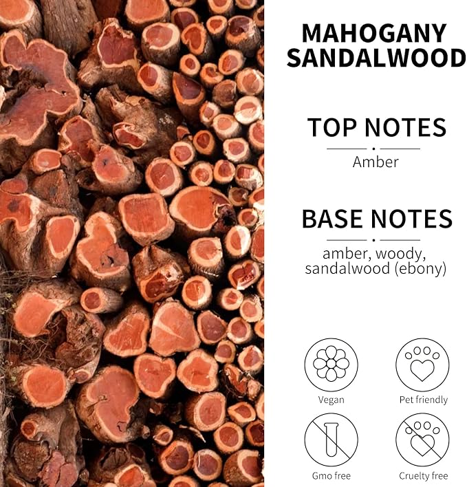 2-Pack Car Fresheners Long Lasting & Car Deodorizer - Mahogany Sandalwood Hanging Car Air Freshener for Men and Women, Car Necessities & Scent Diffuser by