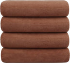 Microfiber Bath Towels, Bath Towel 4 Pack 30" x 60", Oversized, Soft, Super Absorbent and Fast Drying Bathroom Towel Set for Sport, Fitness, Yoga (Brown)
