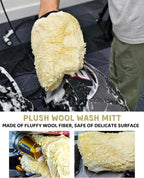 Motorcycle Cleaning Brush Kit, Easy Reach Brush, Wool Wash Mitt, Stiff Tire Brush, Detailing Brush& Microfiber Towel for Motorcycle Mudguard, Rims, Paint, Exhaust