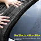2 Pack Car Drying Towel, 1200GSM Microfiber Towels for Cars | 24 x 48 Inch & 12 x 12 Inch Super Absorbent Detailing Towels Dual Sided Streak-Free Twisted Loop for Auto SUV Truck Boat Home