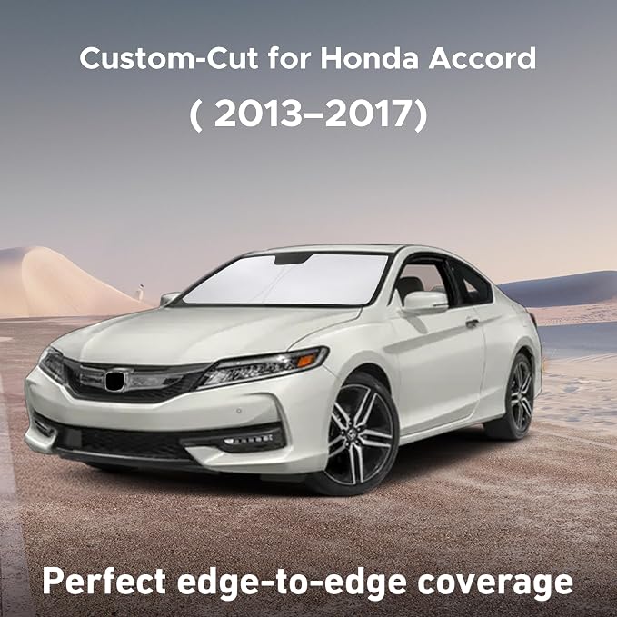 Windshield Sunshade Compatible for Honda Accord 2013-2015 2016 2017, Sun Visor for Front Windshield & Window Sun Shade Cover, UV Heat Blocker & Protector, Car Accessories