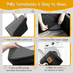 Dog Car Seat for Small/Medium Dogs, Memory Foam Dog Booster Seat, Travel Safety with Washable Removable Cover, Storage Pockets for Dogs up to 35 lbs(Black)