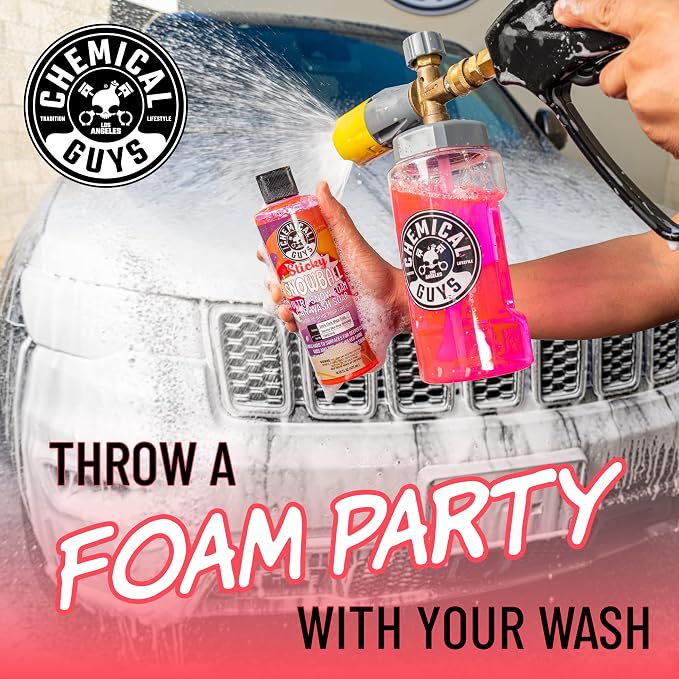CWS215 Sticky Snowball Ultra Snow Foam Car Wash Soap (Works with Foam Cannons, Foam Guns or Bucket Washes) for Cars, Trucks, Motorcycles, RVs & More 128 fl oz (1 Gallon) Cherry Scent
