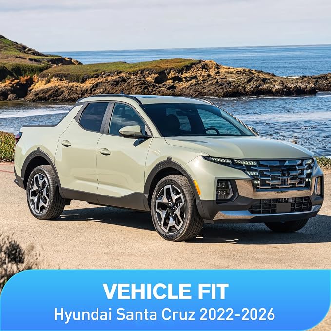 Vent Window Visors for Hyundai Santa Cruz 2022 2023 2024 2025 2026，Inside Mount Rain Guards, Smoke Tinted Window Deflectors, Wind & Rain Protection-4PCS