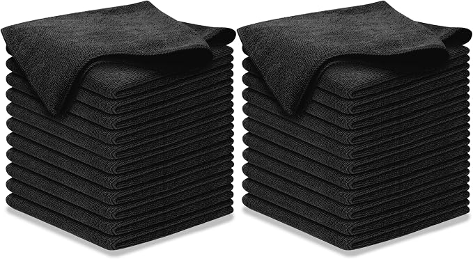 Premium 300GSM Microfiber Cleaning Cloth - 12.5"x12.5" High Performance - 1200 Washes, Ultra Absorbent Microfiber Towels for Cars Undercarriage, Rims & Engine Bay Cleaning - Microfiber Cloth