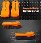 2PCS Leather Cleaning Brush, Horse Hair Brush for Car Leather Seat, Fabric, Shoes and Furniture, Soft Detailing Brush for Carpets, Seat Belts and Car Interior