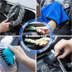 Car Cleaning Kit, Car Vacuum Interior Detailing Cleaner Kit with High Power Handheld Vacuum, Brush Set, Windshield Tool, Duster, Towels, Complete Car Care Tools for Women (Blue)