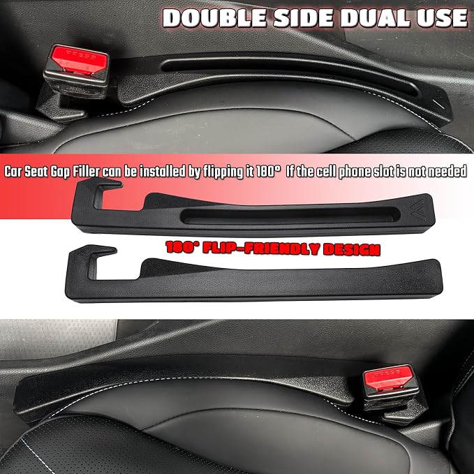 Corolla Seat Gap Filler, Car Seat Gap Filler Organizer Stop Things from Dropping Customized Interior Accessories for Car, Black Pack of 2