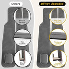 2Pcs Wide Car Headrest Hooks for Purses and Bags, 2026 Upgraded 0.98” Wide Opening for Thick Bag Handles, Premium Leather Car Seat Hanger with Dual Metal Hooks, WideFit Gray