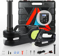 Electric Car Jack Kit 5T 12V Hydraulic Tire Jack with Double Cylinder Air Pump & LCD Touch Screen & Impact Wrench Portable Car Lift for Tire Changes and Roadside Emergencies