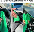 Extra Large Car Drying Towel 40"x24", 800 GSM Car Towel, (Green) | XL Professional Super Absorbent Drying Towels Car Detailing, Premium Microfiber Drying Towels for Cars, Double-Sided