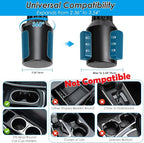 4-in-1 Car Cup Holder Expander, Universal Tray with Phone Mount for Truck | Compatible with 2.6"-3.94" cup holders. Large food tray fits snacks, drinks & devices.