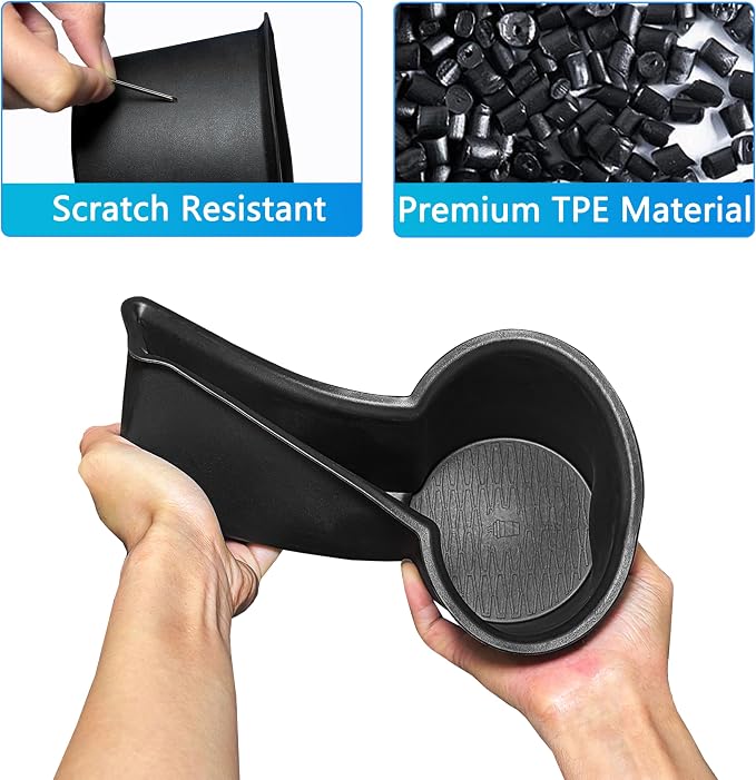 Cup Holder Inserts for 2014-2024 Toyota 4Runner Accessories Center Console Cup Holder Coaster Replaces Upgrade Non-Slip Protector Mat Pad Organizer for 4 Runner 2PCS (Center Console Left Front+Rear)