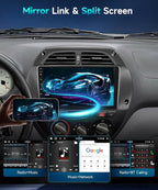 Android 15 Car Radio for Toyota RAV4 2001 2002 2003 2004 2005 2006 Car Stereo with Wireless CarPlay Android Auto 9'' 1080P HD Touch Screen 5G WiFi Bluetooth 26UIs FM/RDS GPS MirrorLink Backup Camera