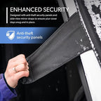Glove | Car Windshield Cover for Ice and Snow - Standard Size, Fits Sedans and Compact Cars - Features Elastic Loops, Security Panels + Storage Pouch - Black, Measures 59 x 41 Inches