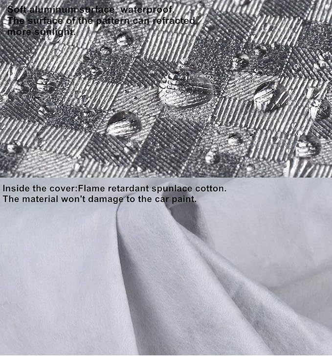 Safe View Half Car Cover Top Waterproof/Windproof/Dustproof/Windshield Cover Snow Winter Summer (Sedan 3L)