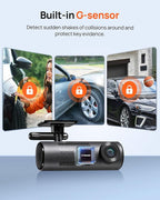Dash Cam M310, Dash Camera for Cars 1296P QHD, Smart Dash Cam Front Built in WiFi, 130° Wide-Angle FOV, WDR, Night Vision, iOS/Android Mobile App, Loop Recording, Parking Monitor, Time-Lapse