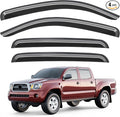 Outside-Mount Window Rain Guards Fit for Toyota Tacoma 2005-2015 Double Cab, Extra Durable Window Visors, Wind Deflector, Vent Shades for 05-15 Tacoma, Truck Car Tape-on with Thicker 4PCS