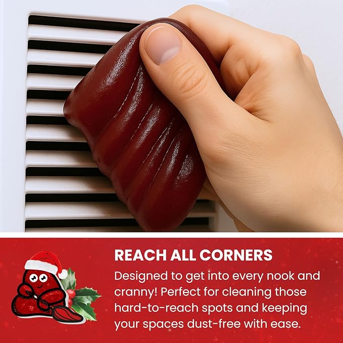 Car Cleaning Gel Putty - Christmas Spice Scented Interior Detailing Tool for Cup Holders, Air Vents & Keyboard - Reusable Auto Detailing Accessories - Dust Remover Goop