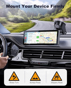 Suction Cup Car CarPlay Screen Mount, Suitable for in-Car Monitors and CarPlay Screens, Tool-Free Installation, Dashboard & Windshield Use, 360° Rotation for Easy Angle Adjustment