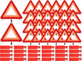 Warning Safety Triangles for Vehicles Foldable Roadside Emergency Kit Emergency Reflective Triangles with Base and Carrying Case for Cars Trucks Breakdown(24 Pack)