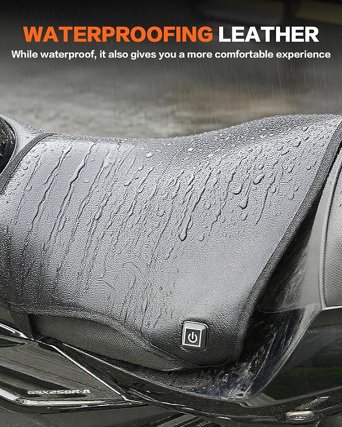 Motorcycle Heated Seat Cushion Electric Heated Seat Pad for Motorcycle, Snowmobile, and ATV with Universal Fit