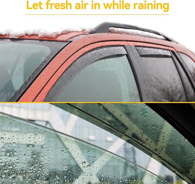 in-Channel Window Visors Rain Guards for 2004-2012 Chevy Colorado Crew Cab, Window Vent Wind Deflectors Shades for 04-12 GMC Canyon